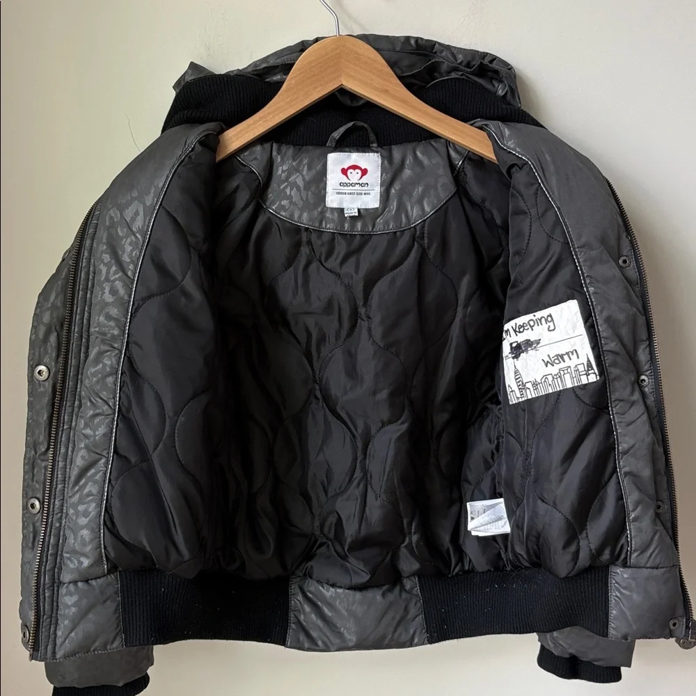 Appaman Kids Kyla Puffer Insulated Coat Leopard Zip Snap Close Hood Cozy Size 8